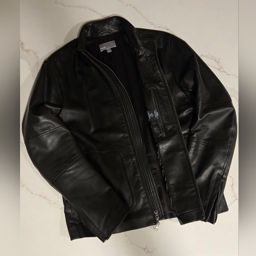 Vince Black Leather Jacket